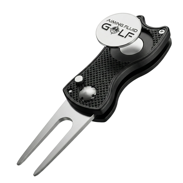 Foldable 5-in-1 Divot Tool with Magnetic Ball Marker (Black)