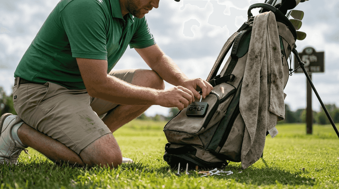 Golfer organizes tees with magnetic tee holder