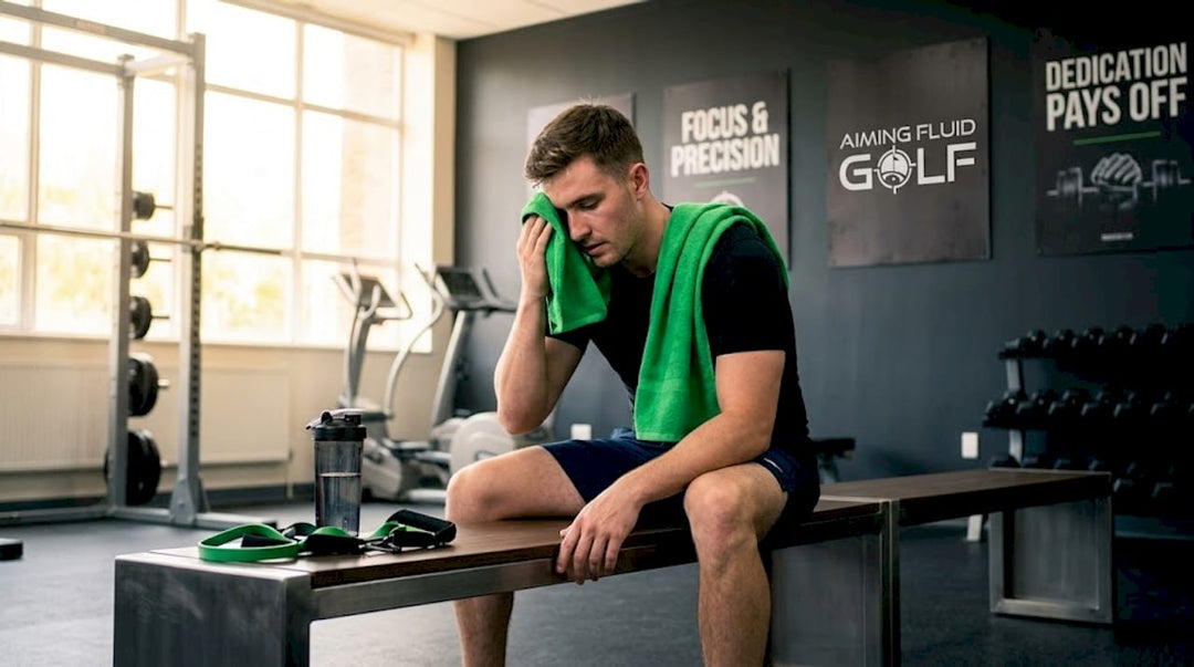 Athlete using gym towel after workout