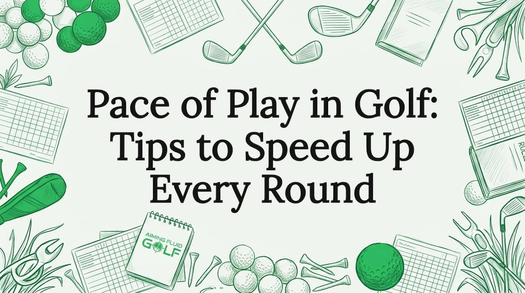Decorative golf objects title card illustration
