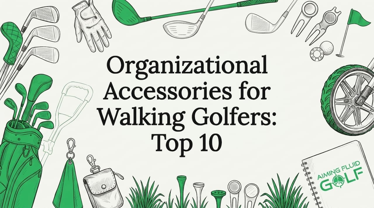 Golf accessory themed title card illustration