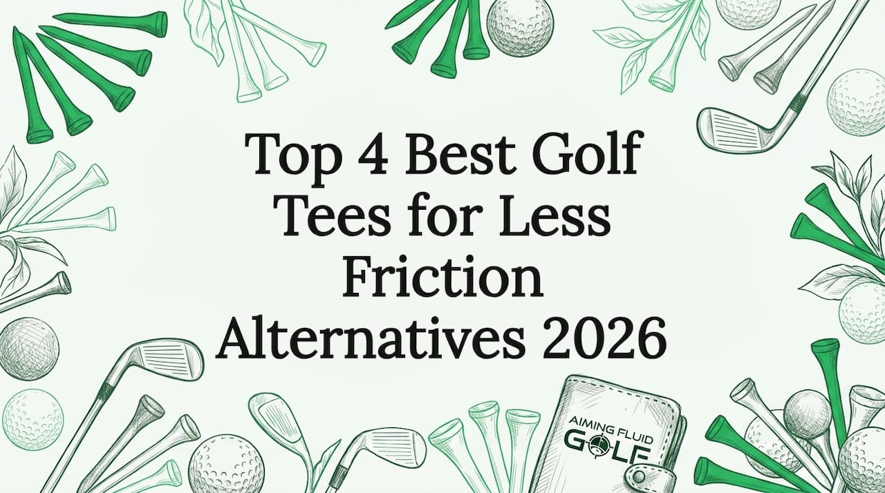 Illustrated golf tees and clubs framing article title