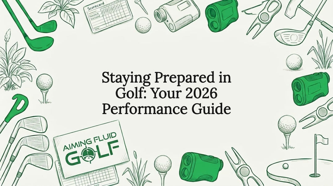 Decorative golf-themed title card illustration