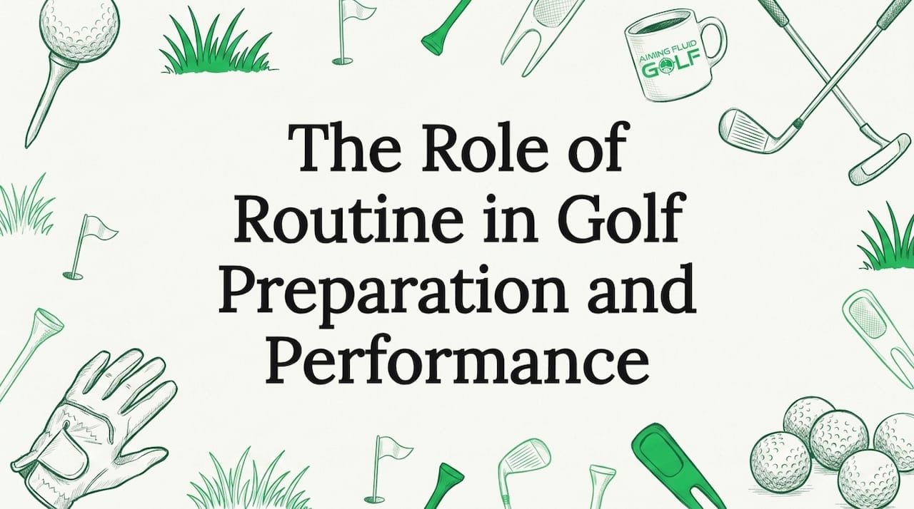 Illustrated title card with golf elements