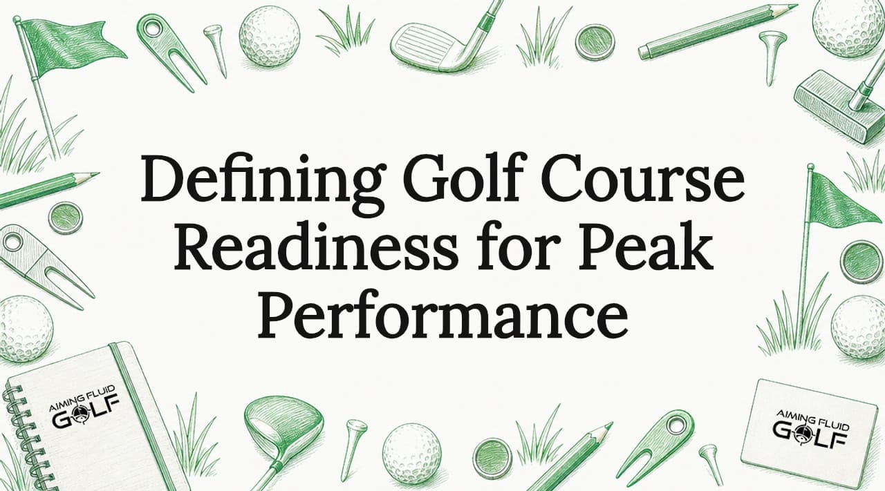 Decorative golf-themed title card illustration