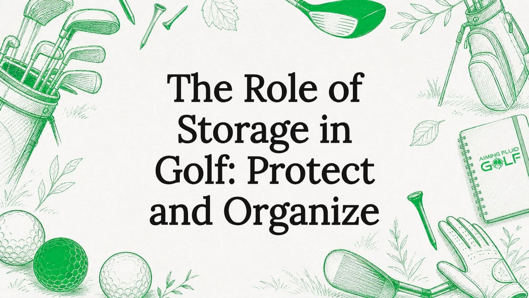 Decorative illustrated golf storage title card