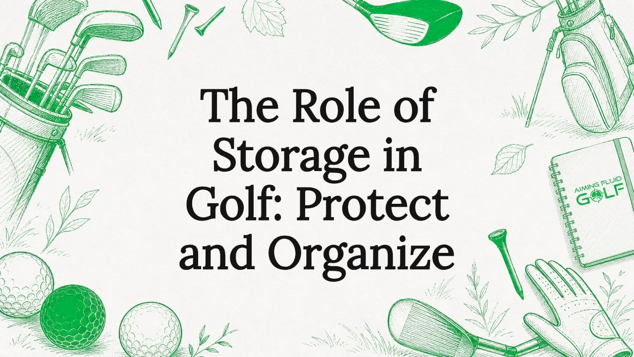 Decorative illustrated golf storage title card