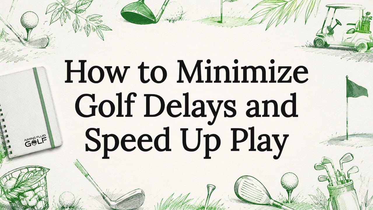 Decorative golf-themed title card illustration