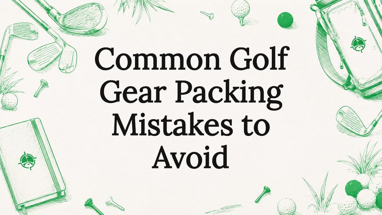 Decorative golf gear title card illustration