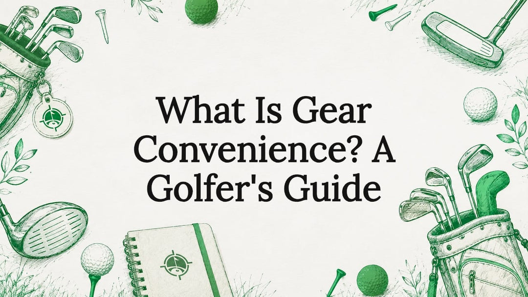 Decorative golf-themed title card illustration