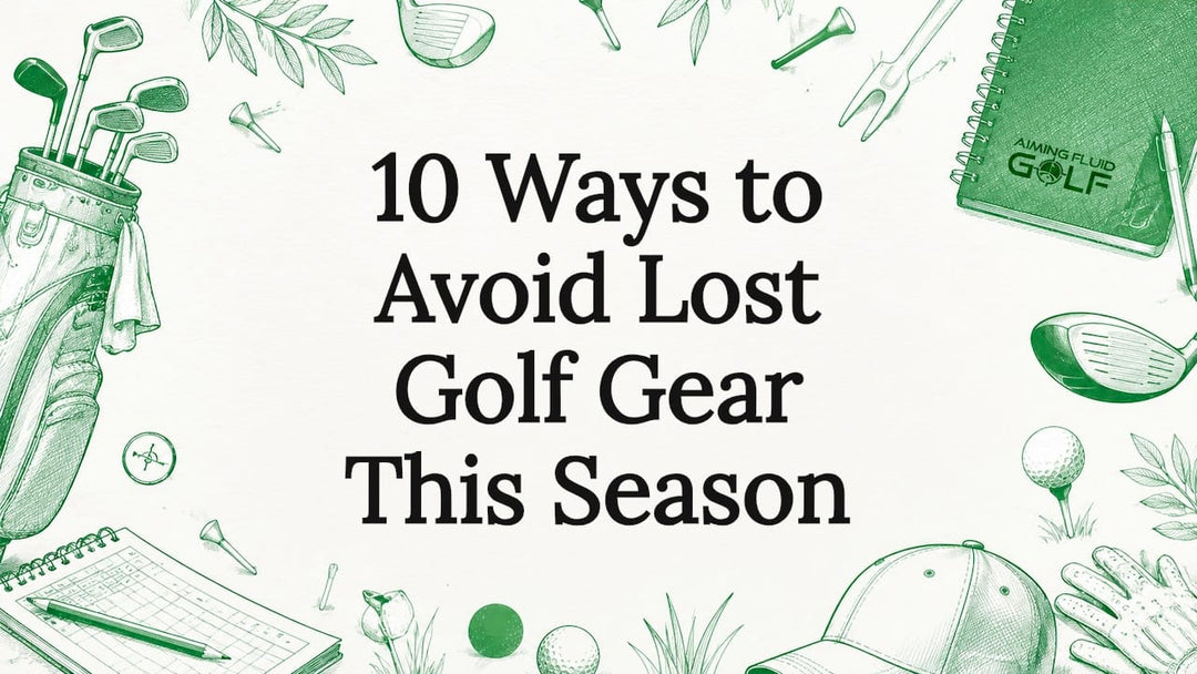 Decorative golf gear title card illustration