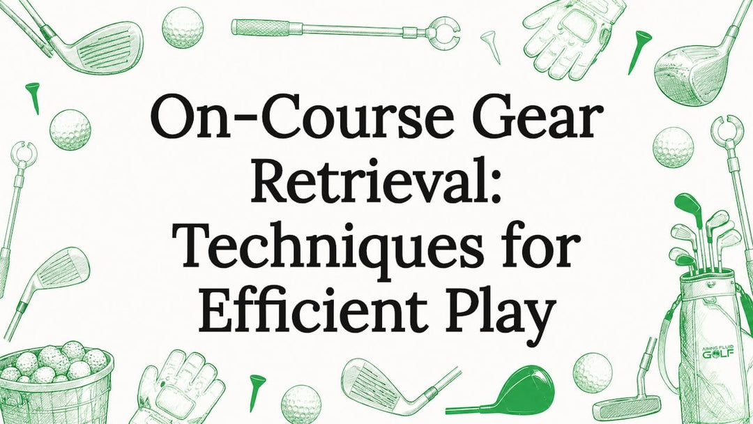 Decorative golf equipment illustration around text area