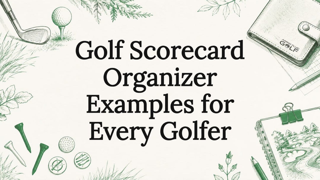 Decorative golf scorecard organizer title card illustration