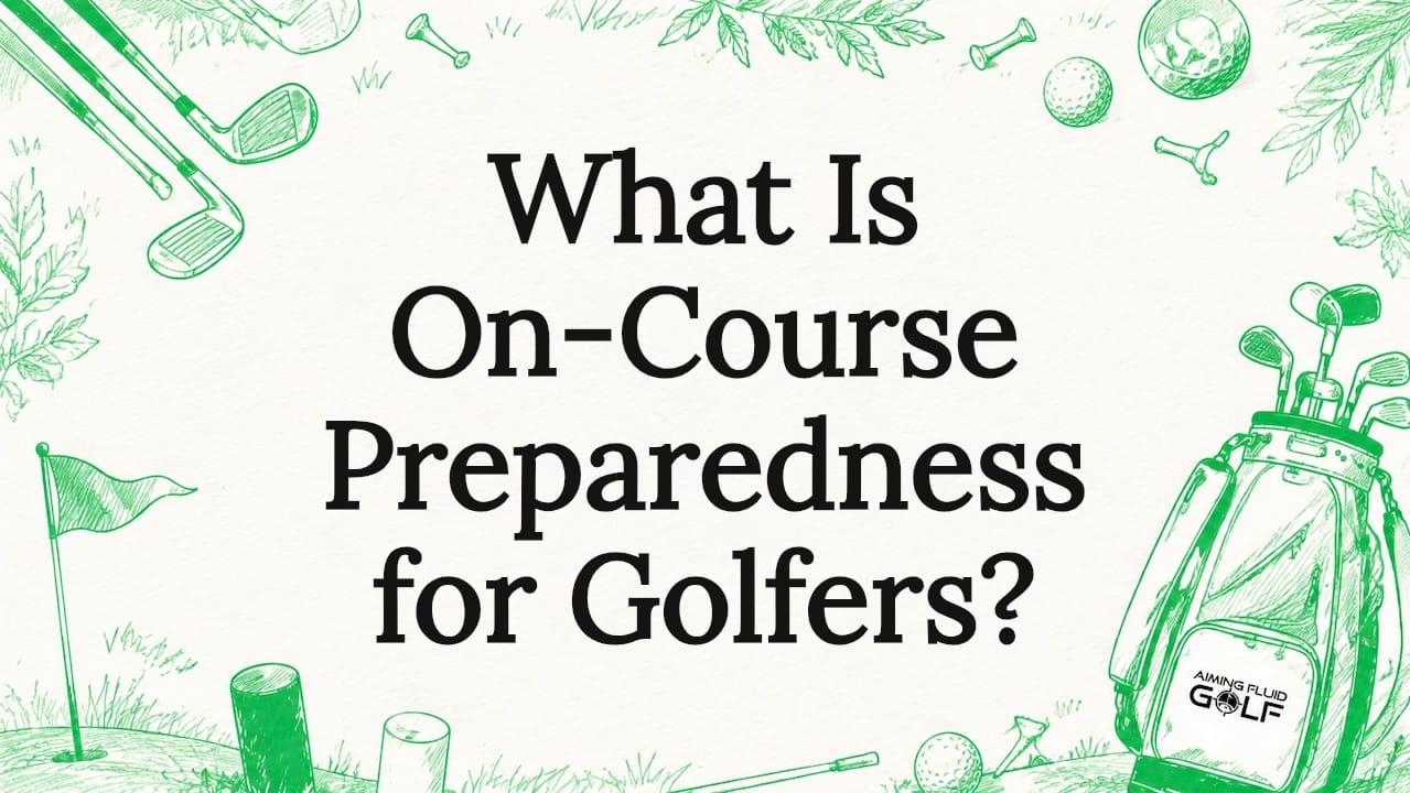 Decorative golf-themed title card illustration
