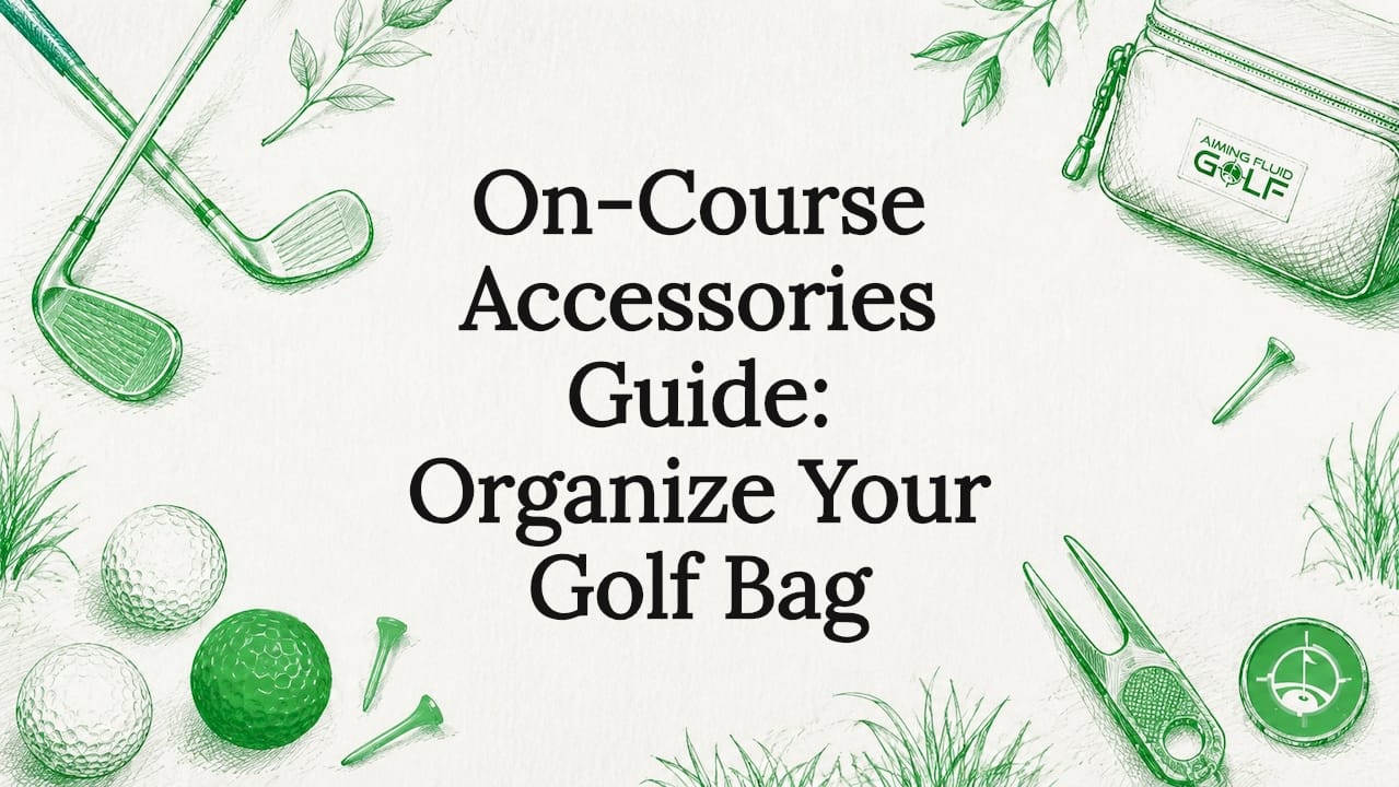 Decorative golf-themed title card illustration