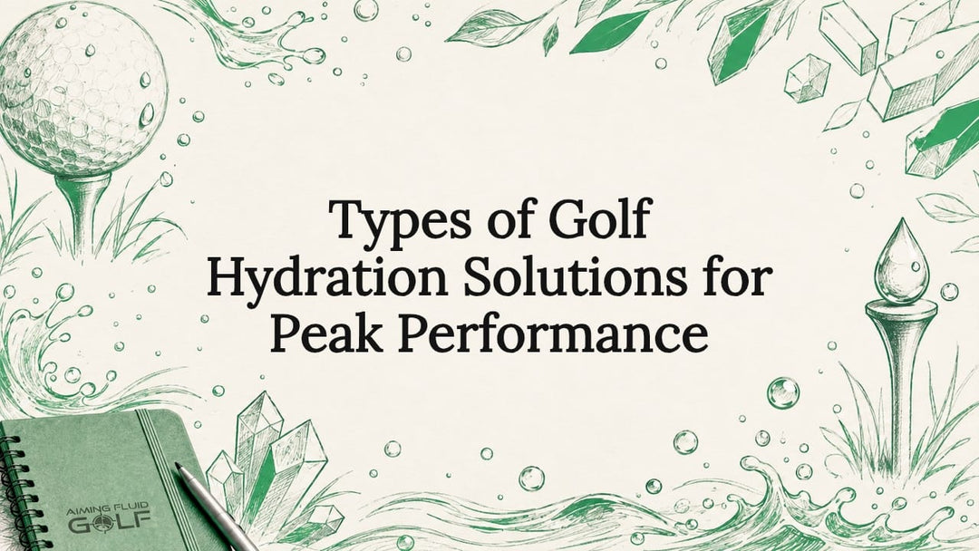 Decorative golf hydration themed title card illustration