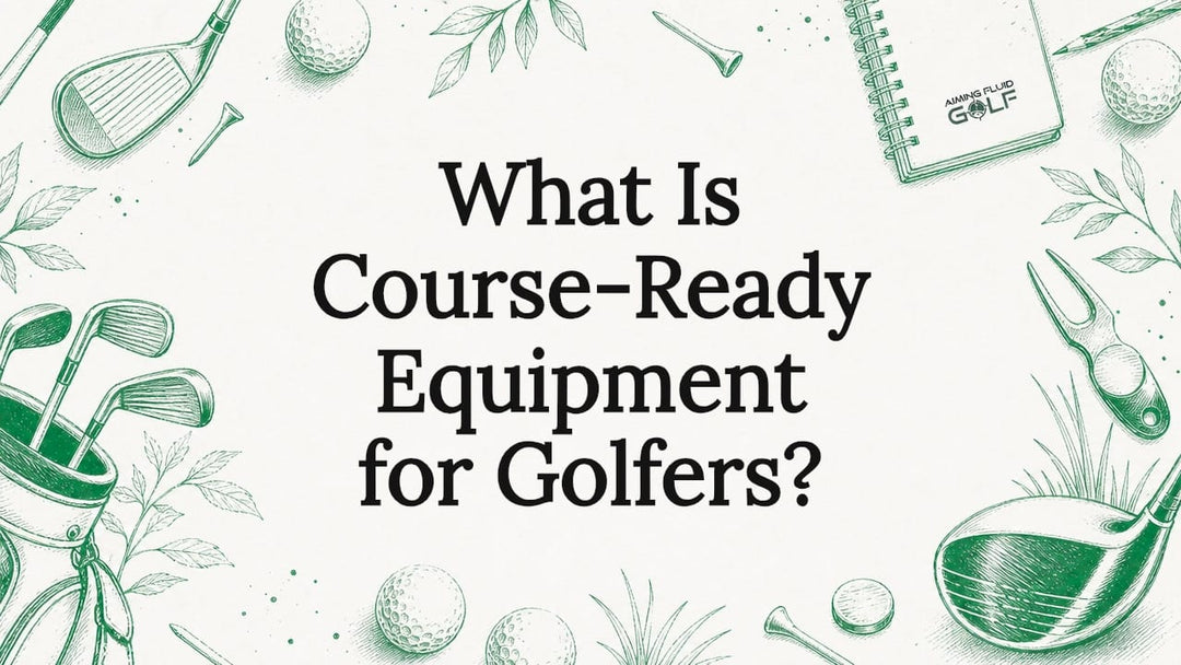 Decorative golf equipment title card illustration