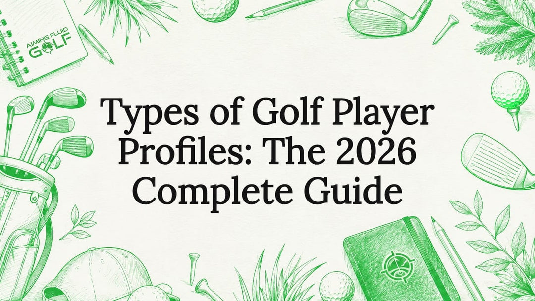 Decorative golf themed title card illustration