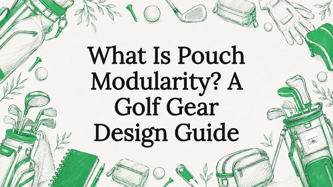 Decorative golf gear title card illustration