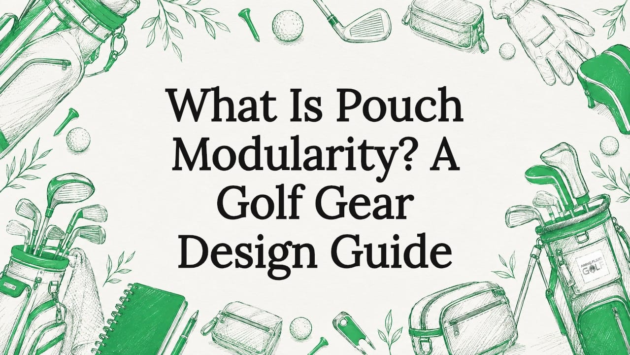 Decorative golf gear title card illustration