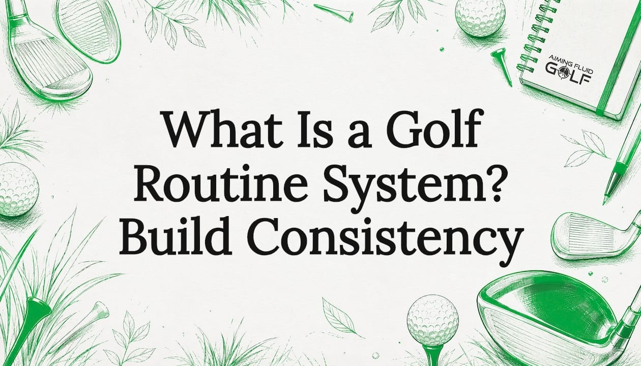 Decorative golf-themed title card illustration