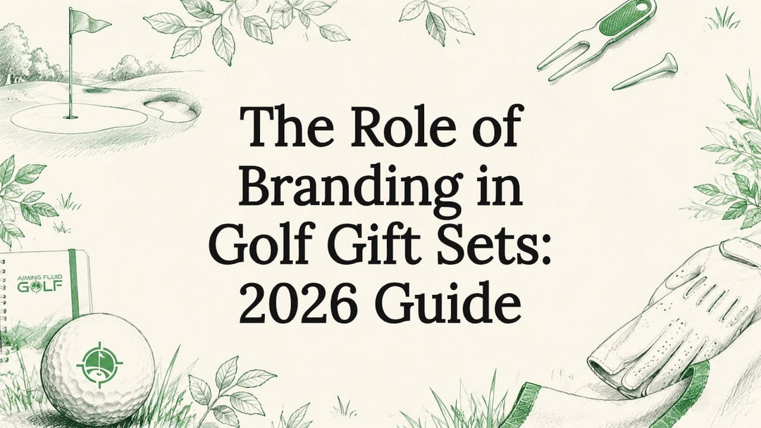 Decorative illustrative title card for golf branding article