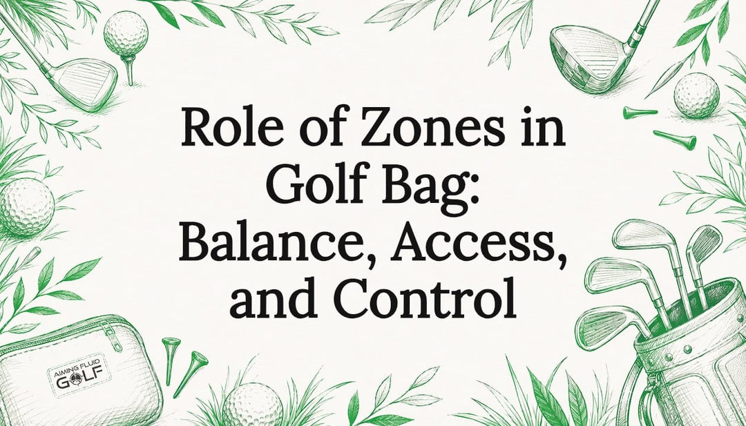 Decorative title card illustration for golf bag zones