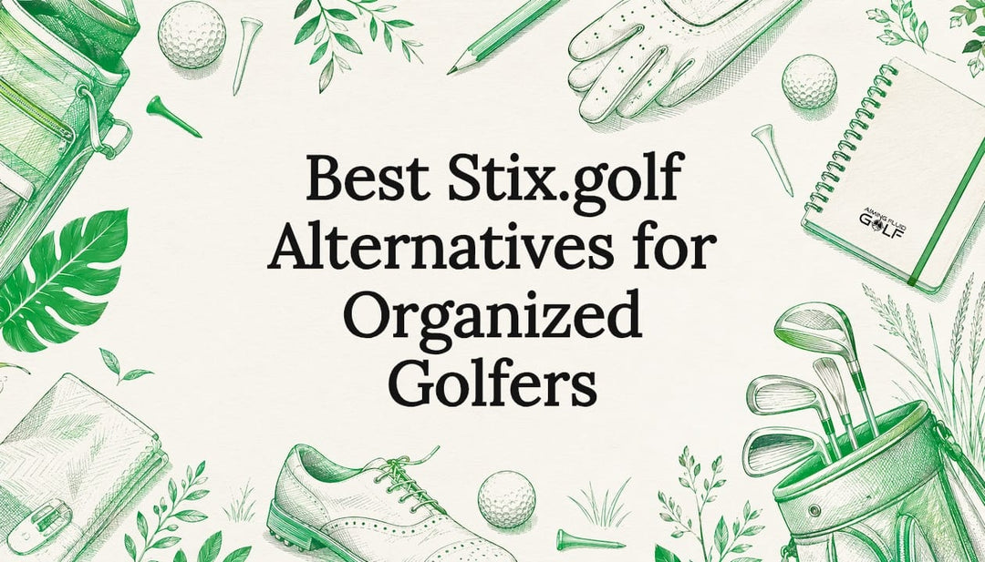 Decorative golf-themed title card illustration