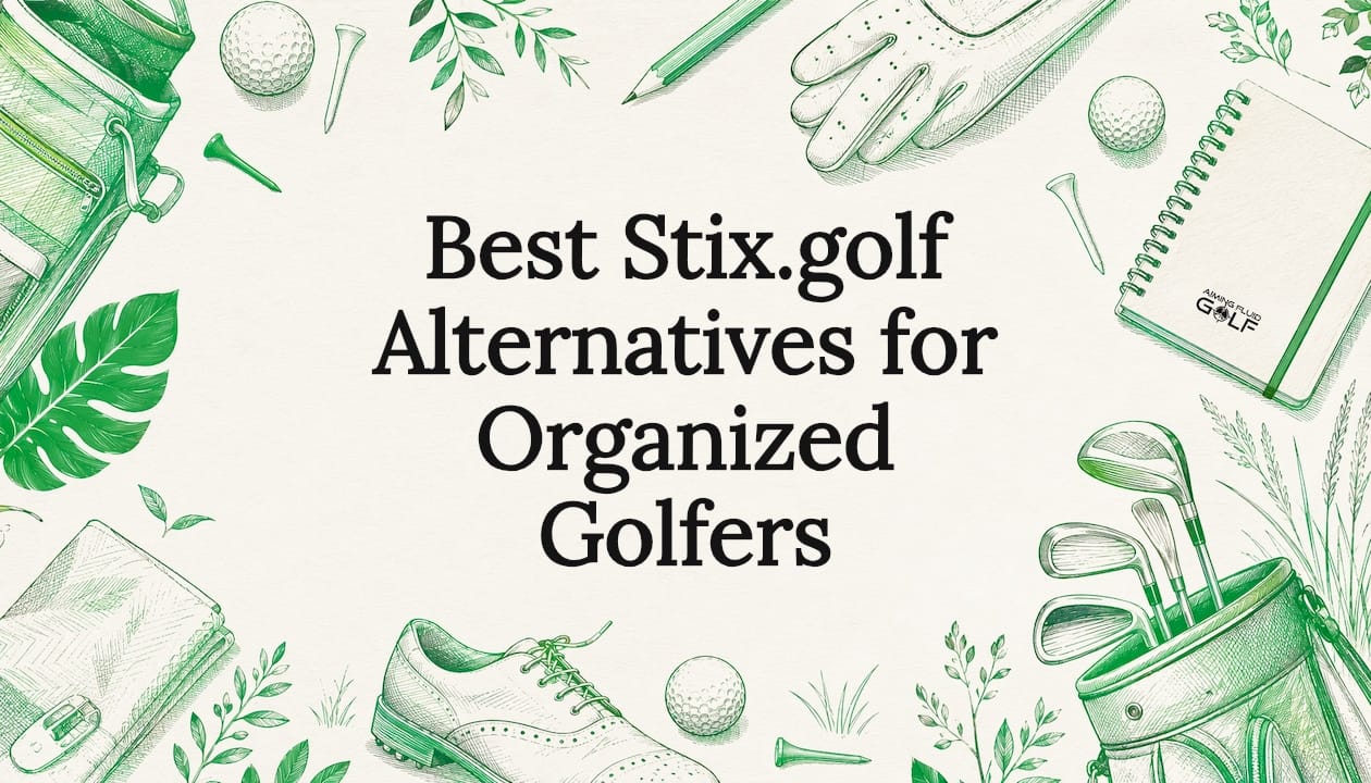 Decorative golf-themed title card illustration