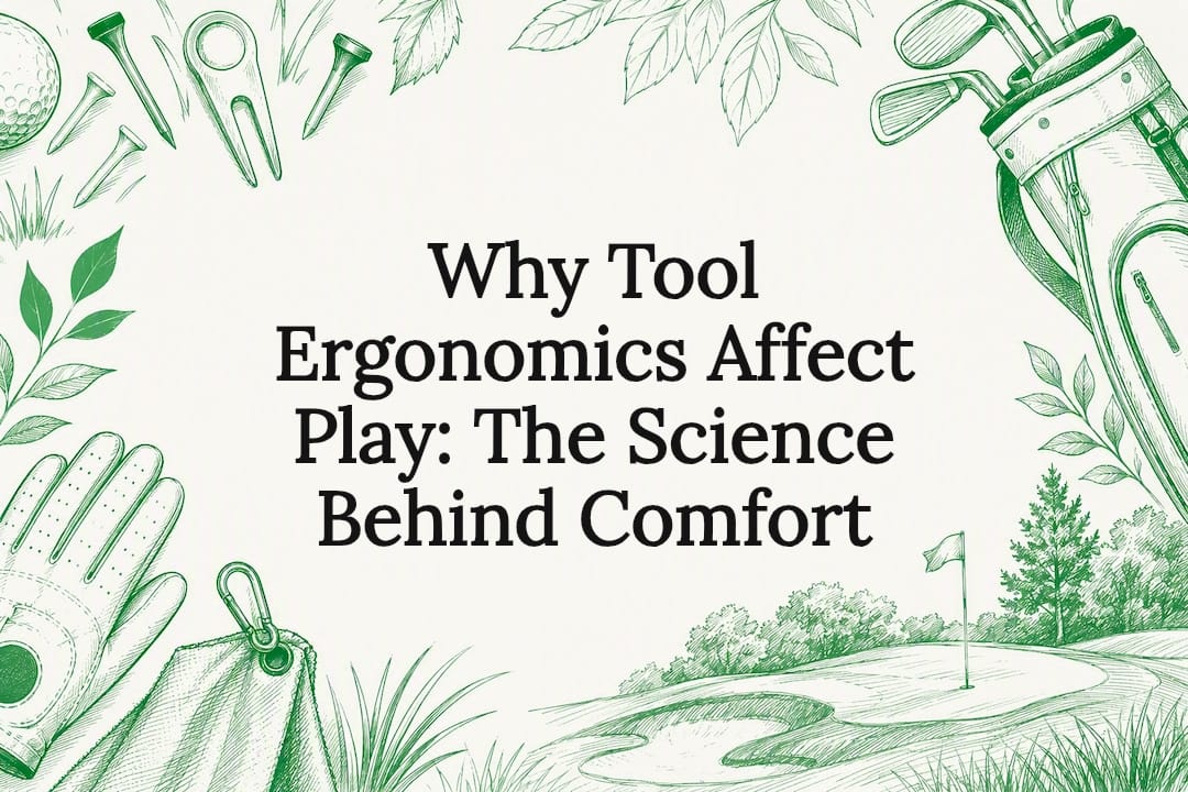 Decorative golf ergonomic tools sketch title card