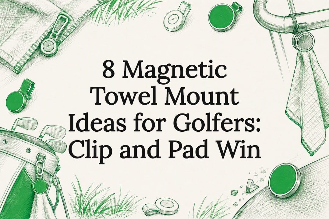 Decorative magnetic golf towel title card