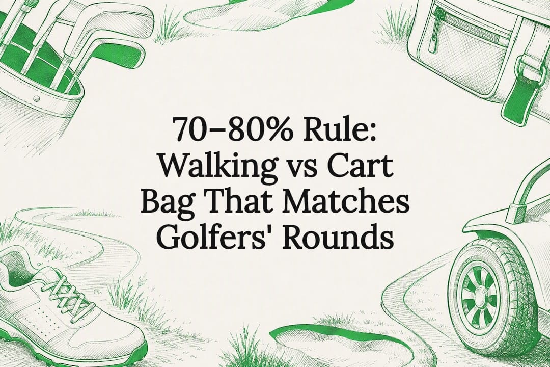 Walking versus cart bag title card illustration