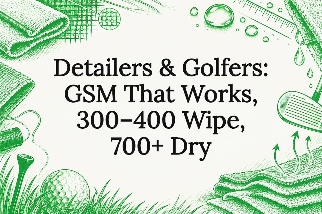 GSM golf towel title card illustration