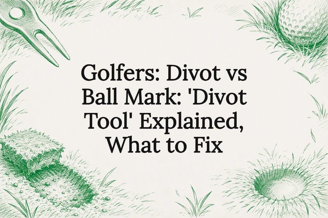 Decorative divot and ball mark title card