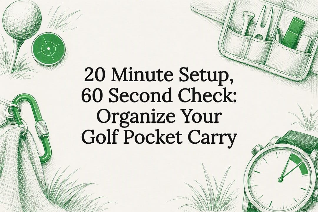 Decorative golf pocket organization title card