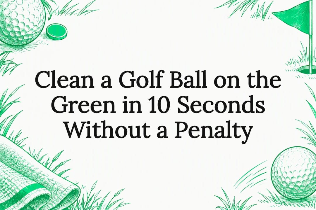 Decorative golf ball cleaning title card