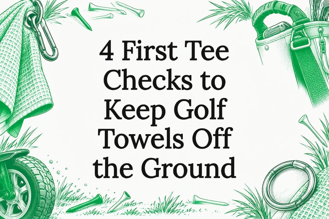 Decorative golf towel title card illustration