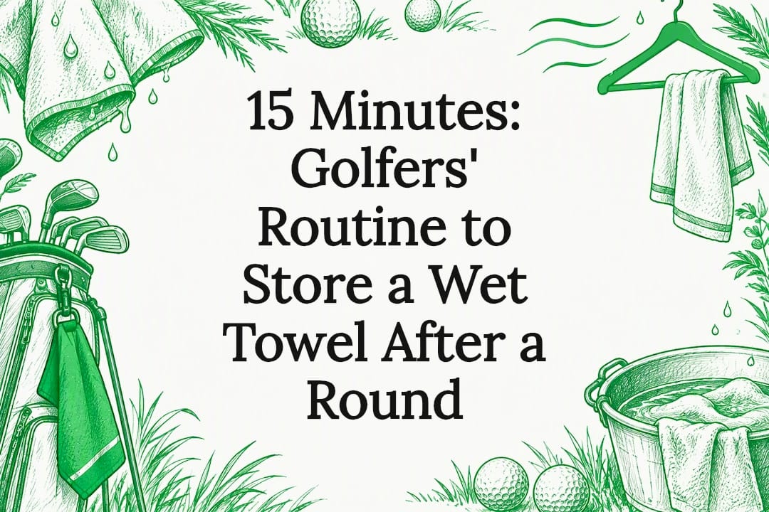 Decorative wet golf towel routine title card