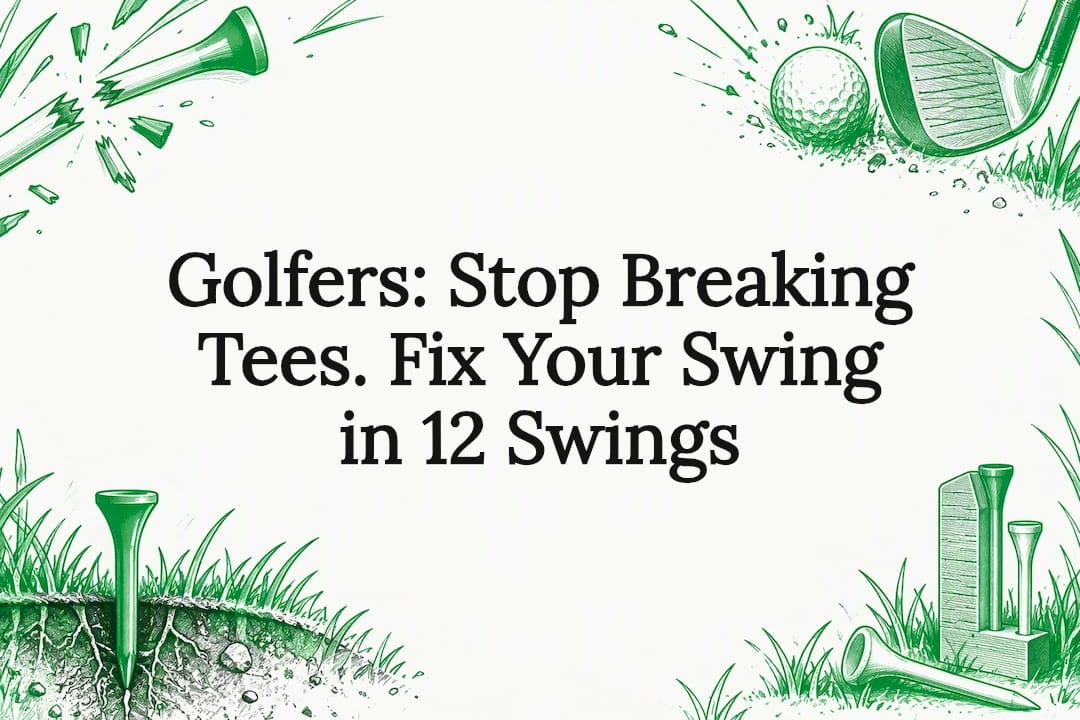 Golf tee swing title card illustration