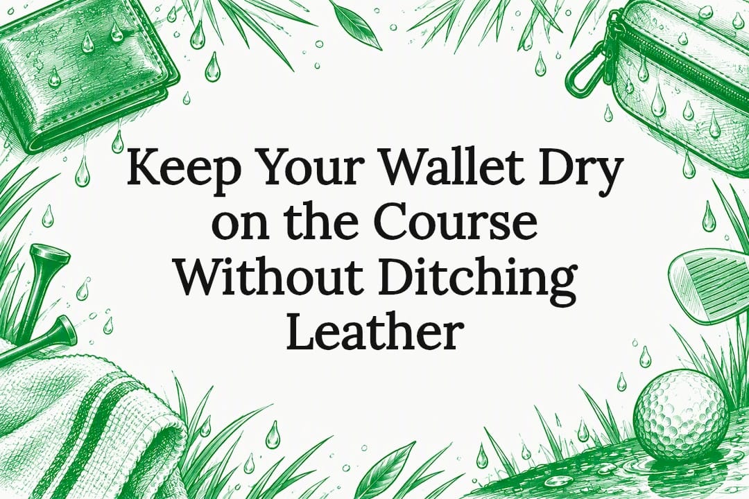 Golf wallet and rain accessory title card