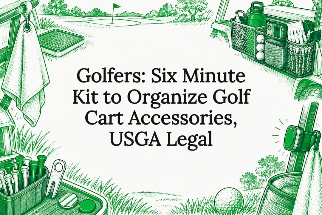 Decorative golf accessory organization title card