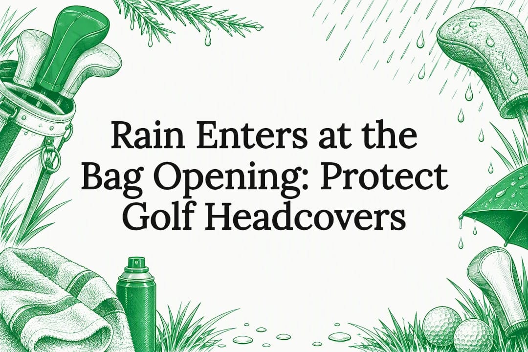 Golf rain protection title card illustration