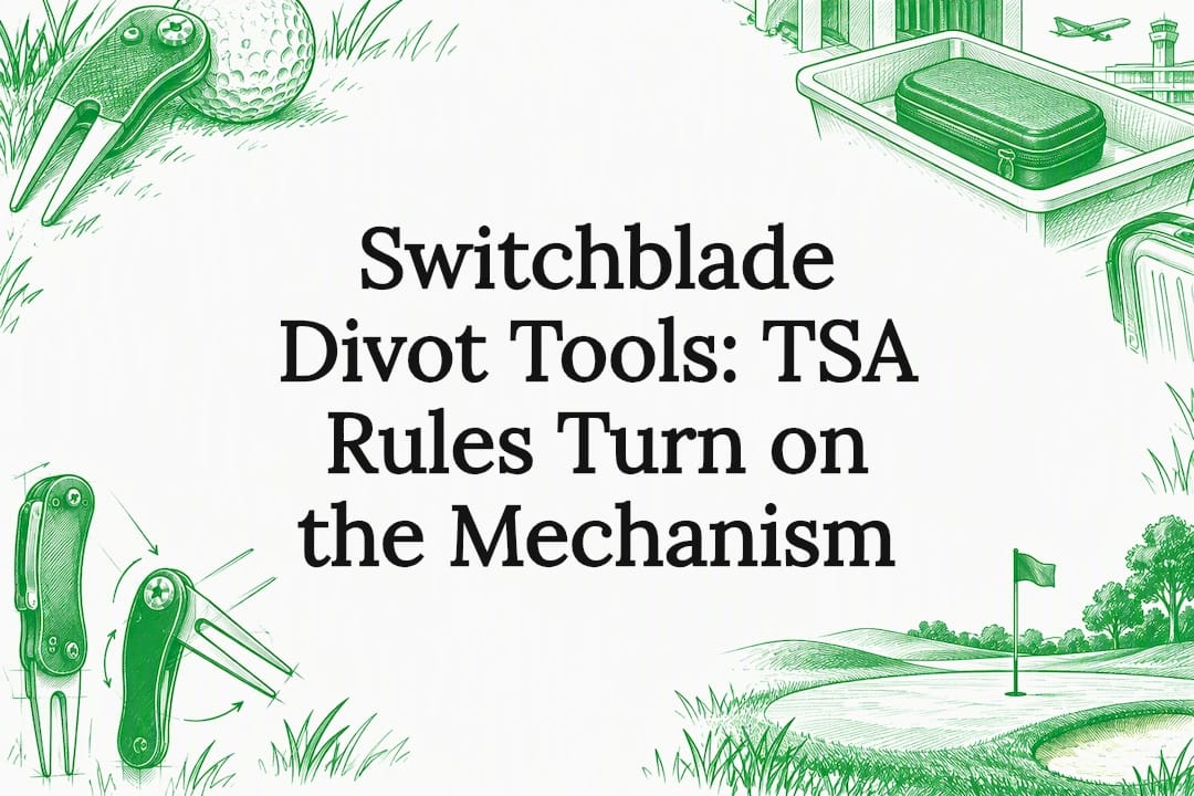 Illustrated title card about golf tool travel