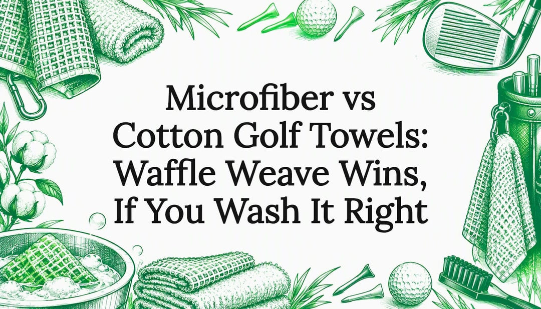 Golf towel title card with fabric sketches