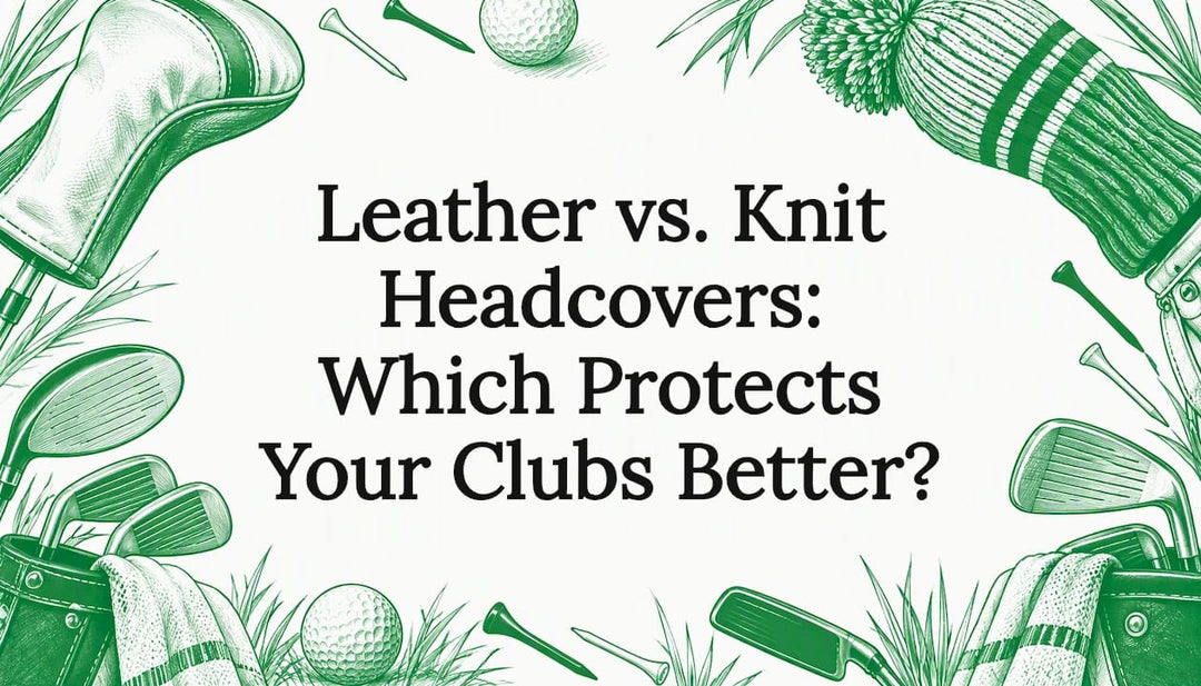 Sketches of leather and knit headcovers
