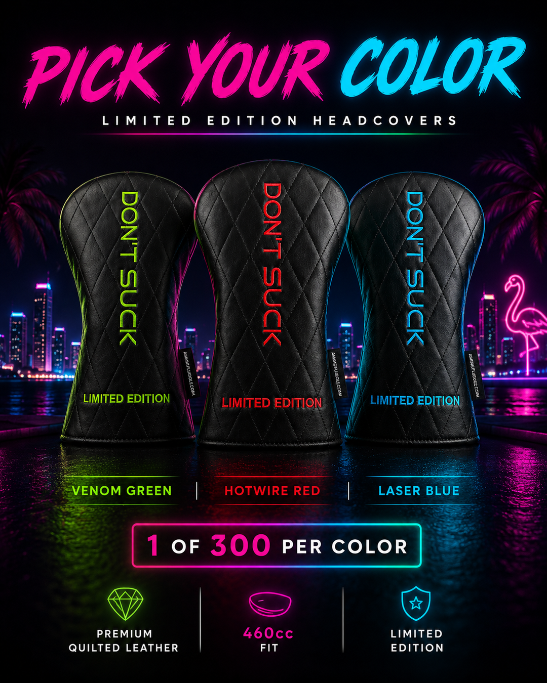 After Dark Limited Edition Driver Headcover Bundle — 3 Color Set