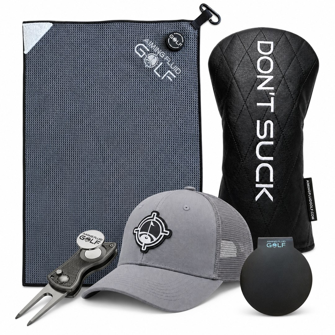 Aiming Fluid Golf Gunmetal Gift Set – 5-Piece Golf Bundle
