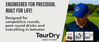 Premium Golf Gym Boat Hiking Tennis Bike Hat TourDry Sweat System Odor-Resistant Sweatband Moisture-Wicking Liner One Size