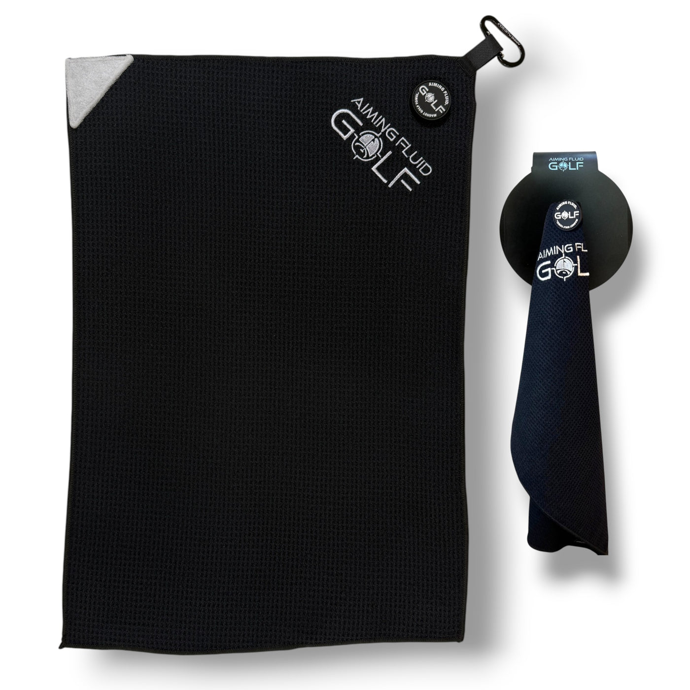 Magnetic Golf Towel & Magnetic Landing Pad – Premium Microfiber Waffle Weave I Scrub Pad I Wash Pocket I Golf Gift I Cart Carry and Tour Bag (Magnetic Landing Pad & 16" x 24" Golf Towel)