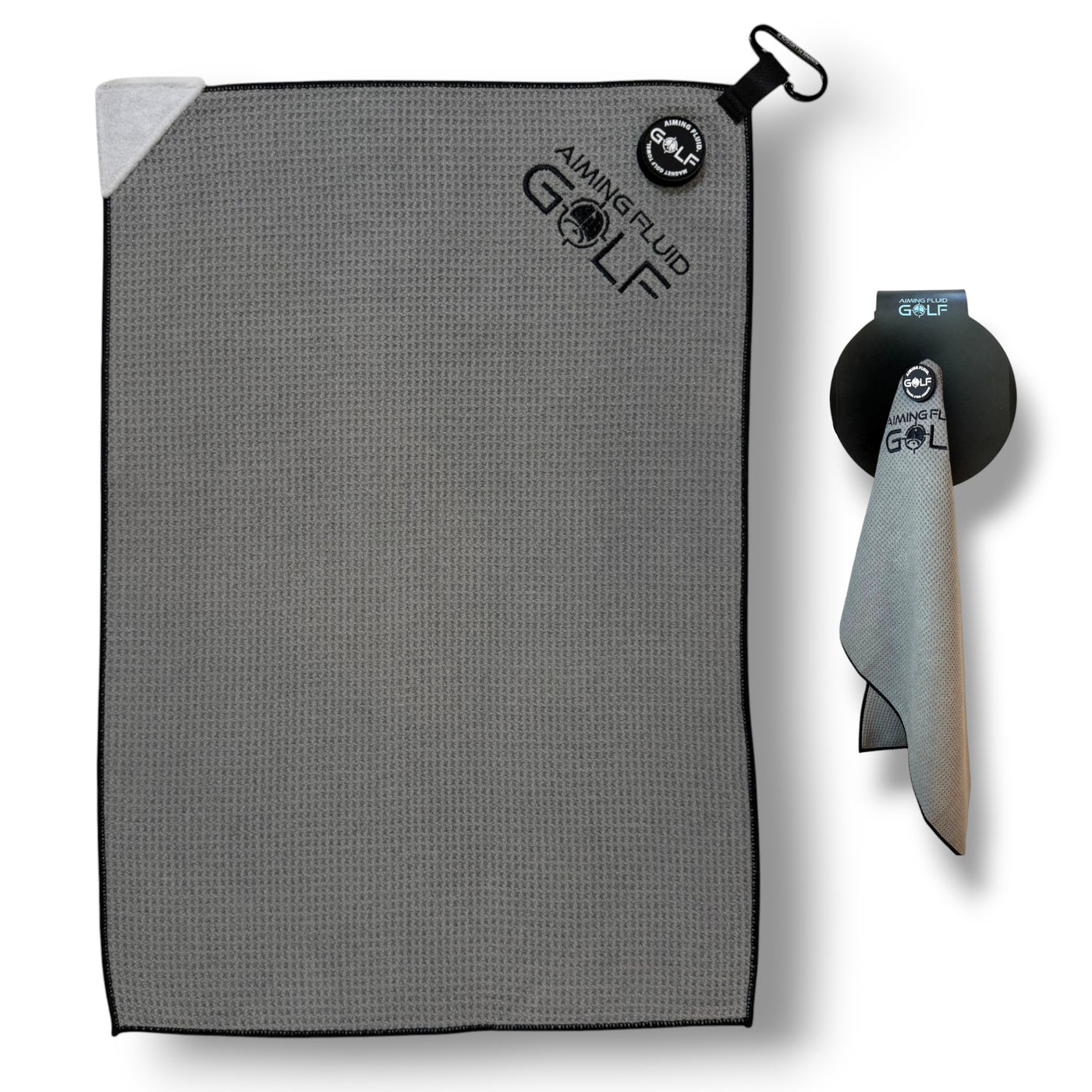 Magnetic Golf Towel & Magnetic Landing Pad – Premium Microfiber Waffle Weave I Scrub Pad I Wash Pocket I Golf Gift I Cart Carry and Tour Bag (Magnetic Landing Pad & 16" x 24" Golf Towel)